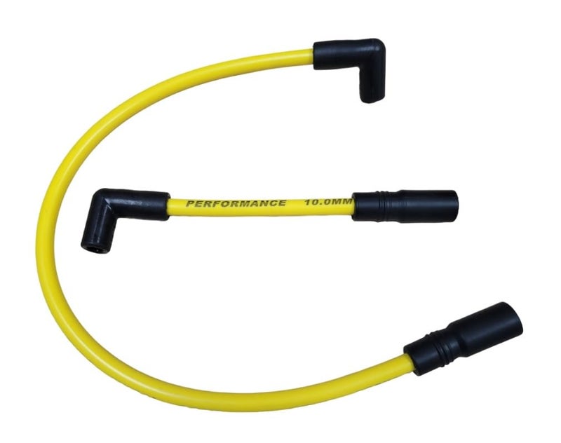 Ton's Performance Yellow 10mm Spark Plug Wires for Harley Davidson Big Twin 1999-2017 FX FXD Dyna/FXST ST Softail, 99DYNA-YL-10MM - Image 1